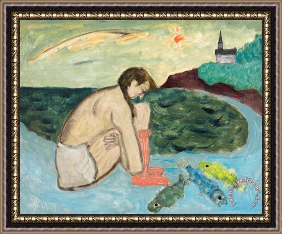 Milton Avery Girl with Fish, 1939 Framed Painting