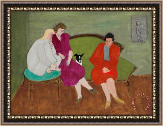 Milton Avery Three Figures And a Dog Framed Painting