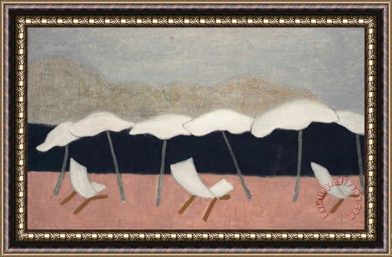 Milton Avery White Umbrellas, 1952 Framed Print