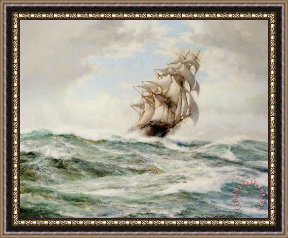 Montague Dawson The Sweep Stakers Driving Hard Framed Painting