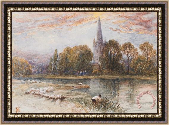 Myles Birket Foster Holy Trinity Church On The Banks If The River Avon Stratford Upon Avon Framed Painting