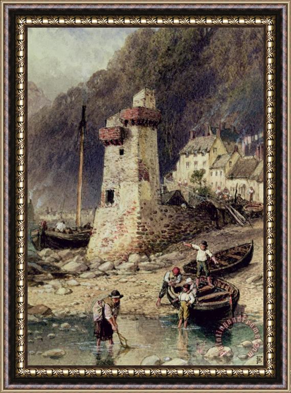 Myles Birket Foster Lynmouth in Devonshire Framed Painting