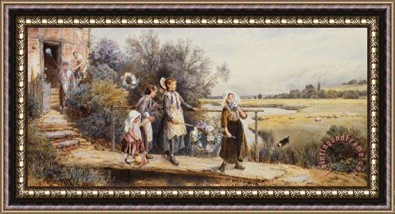 Myles Birket Foster May Day Garlands Framed Painting