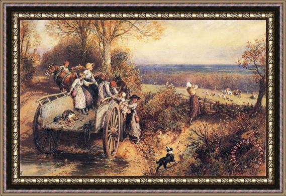 Myles Birket Foster, R.w.s A Peep at The Hounds, Here They Come! Framed Painting