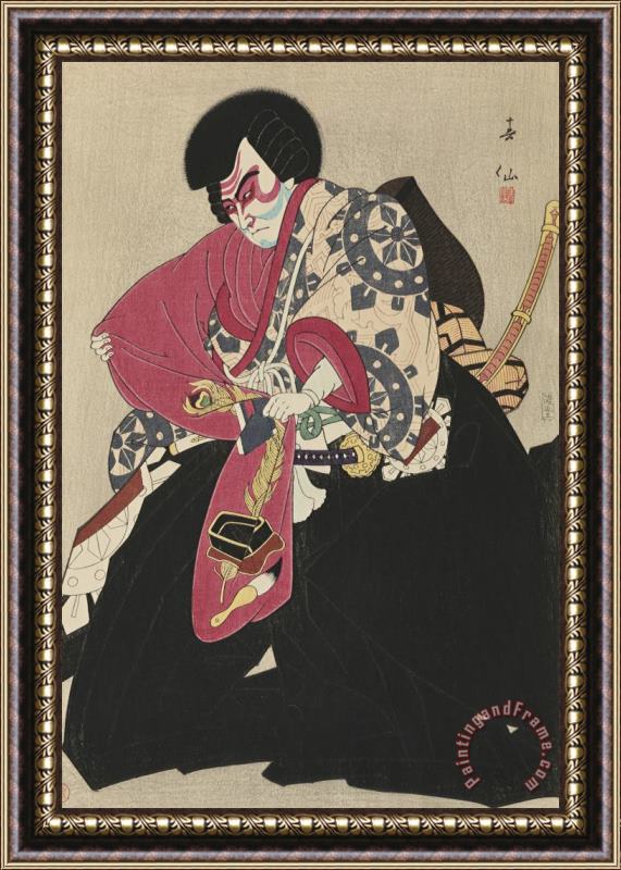 Natori Shunsen Kataoka Ichizo As Benkei Framed Painting