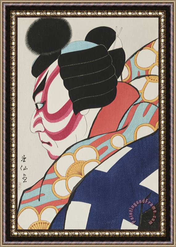 Natori Shunsen Matsumoto Koshiro VII As Umeomaru Framed Painting