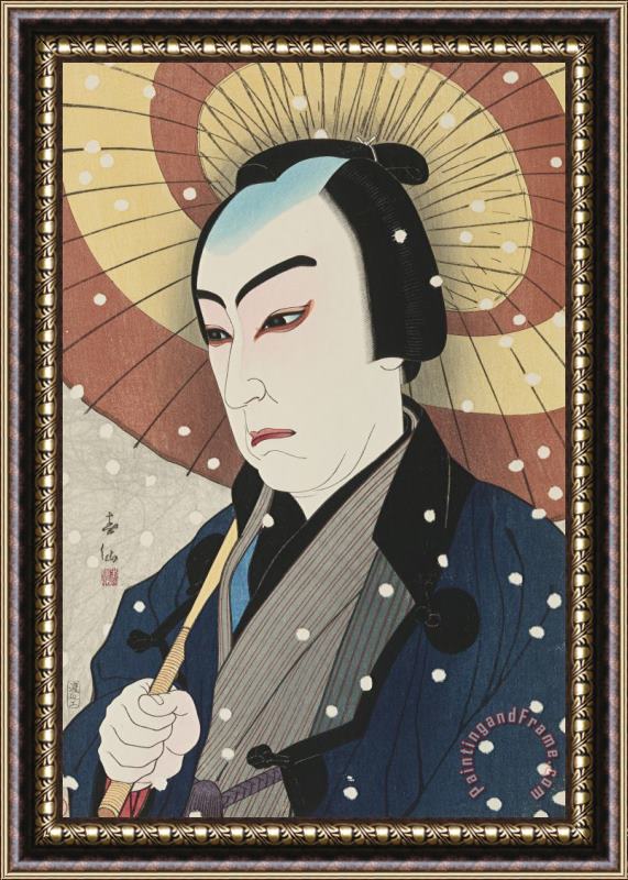 Natori Shunsen Sawamura Sojuro As Narihira Reizo Framed Painting