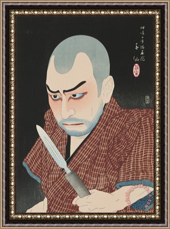 Natori Shunsen The Actor Ichikawa Ennosuke II As Kakudayu Framed Painting