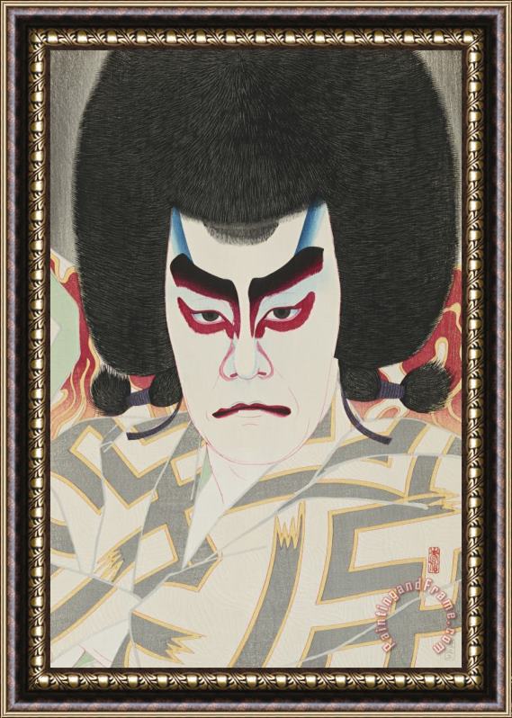 Natori Shunsen The Actor Ichikawa Sadanji II As Narukami Uejin Framed Print