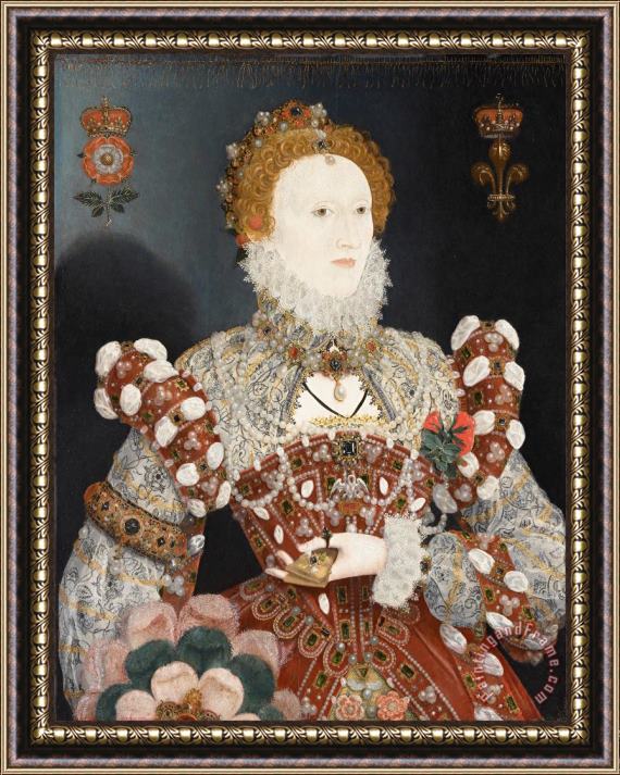 Nicholas Hilliard Portrait of Queen Elizabeth I Framed Painting
