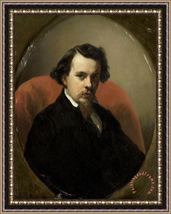 Nicolaas Pieneman Portrait of Charles Henri Joseph Leicker, Painter Framed Painting