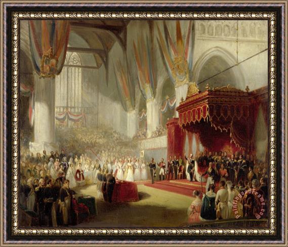 Nicolaas Pieneman The Inauguration of King William II in The Nieuwe Kerk in Amsterdam on 28 November 1840 Framed Painting