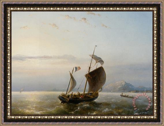 Nicolaas Riegen Shipping Near The Havre Framed Painting