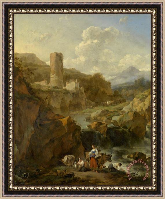 Nicolaes Pietersz Berchem Italian Landscape Framed Painting