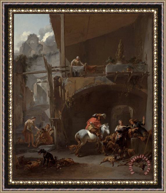 Nicolaes Pietersz Berchem The Return From The Hunt Framed Painting