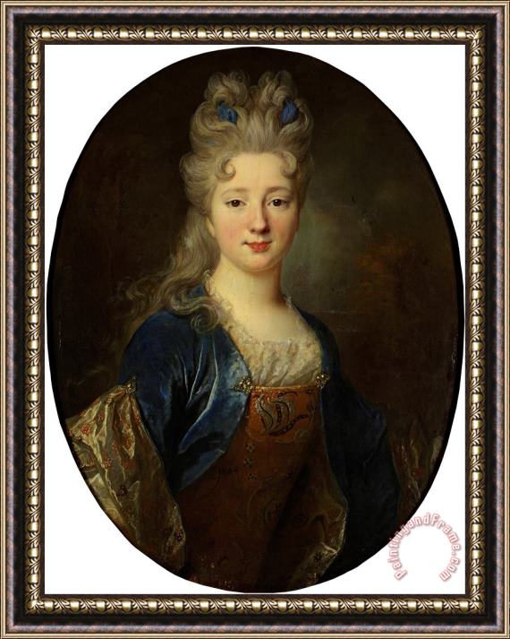 Nicolas de Largilliere Female Portrait Framed Painting