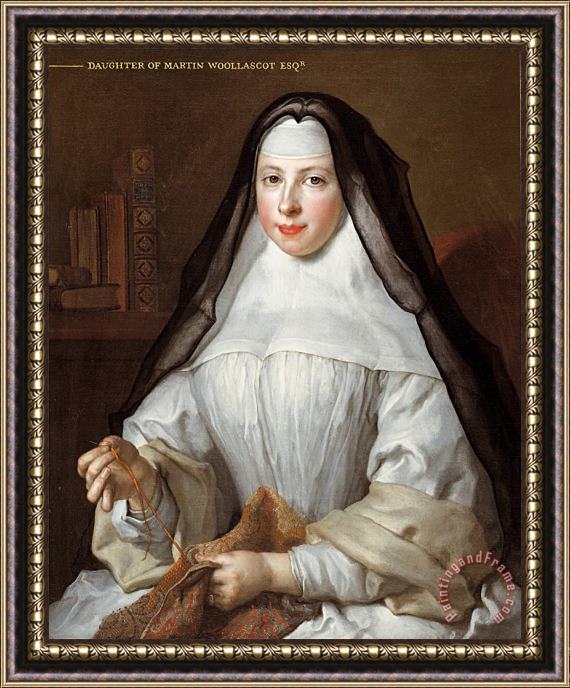 Nicolas de Largilliere Frances Woollascott, an Augustinian Nun Framed Painting