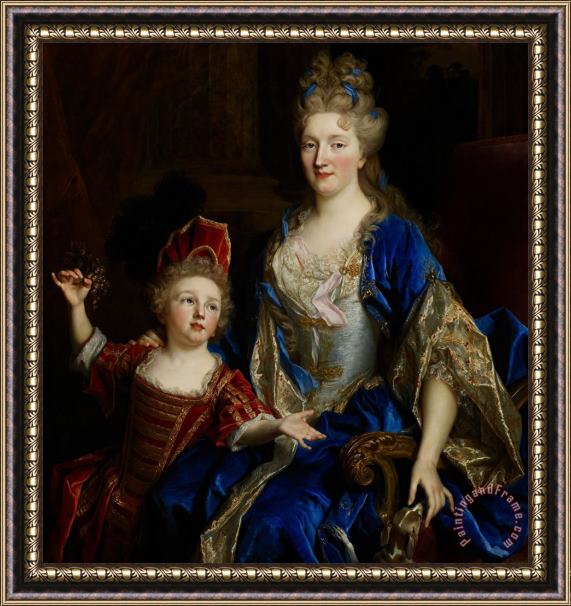 Nicolas de Largilliere Portrait Of Catherine Coustard Framed Painting
