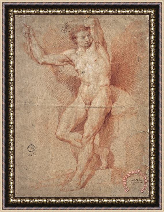 Nicolas Guibal Standing Male Nude Framed Print
