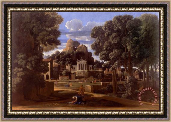 Nicolas Poussin Landscape with The Ashes of Phocion Framed Painting