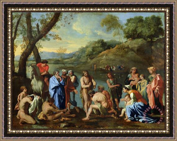 Nicolas Poussin St John Baptising the People Framed Painting