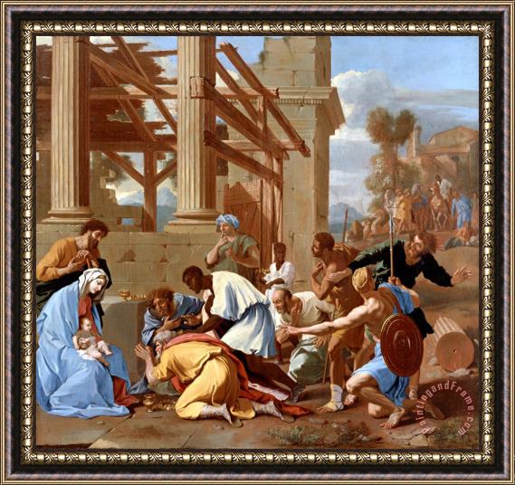 Nicolas Poussin The Adoration of The Magi Framed Painting