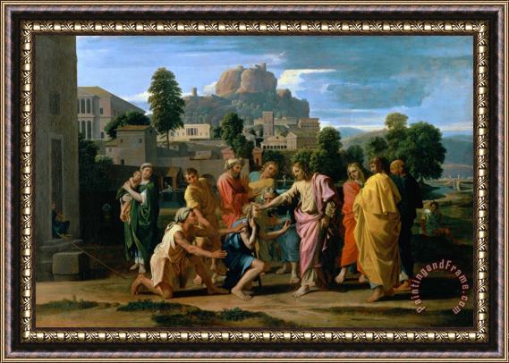 Nicolas Poussin The Blind of Jericho Framed Painting
