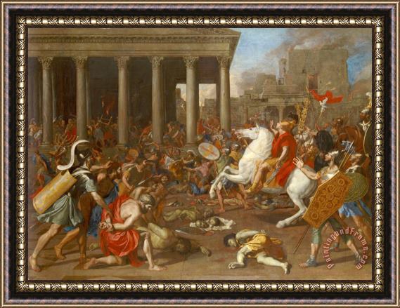 Nicolas Poussin The Conquest of Jerusalem by Emperor Titus Framed Painting