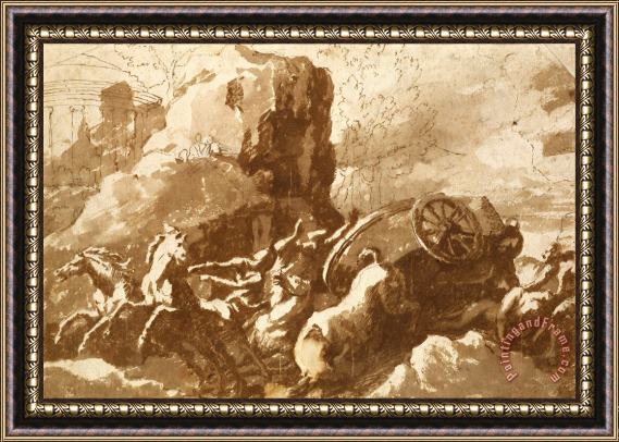Nicolas Poussin The Death of Hippolytus Framed Print