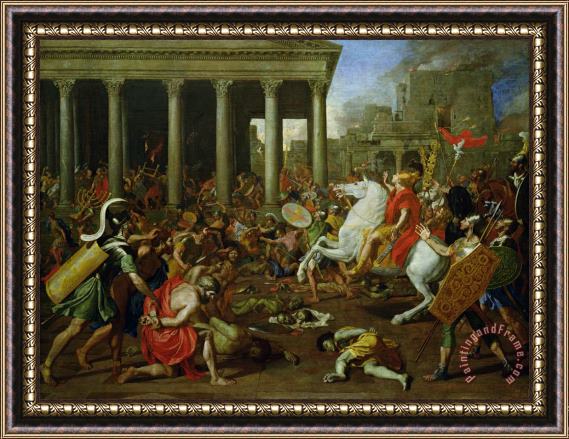 Nicolas Poussin The Destruction of the Temples in Jerusalem by Titus Framed Painting