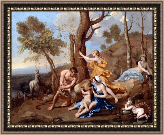 Nicolas Poussin The Nurture of Jupiter Framed Painting