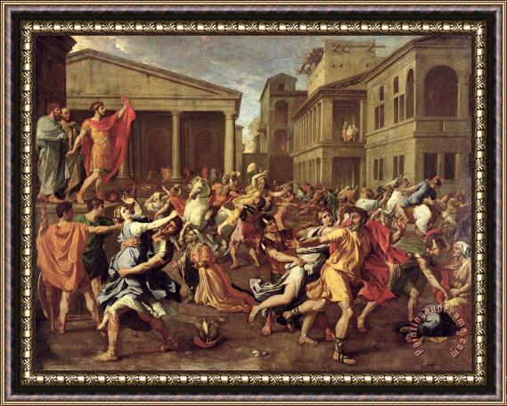 Nicolas Poussin The Rape of the Sabines Framed Painting