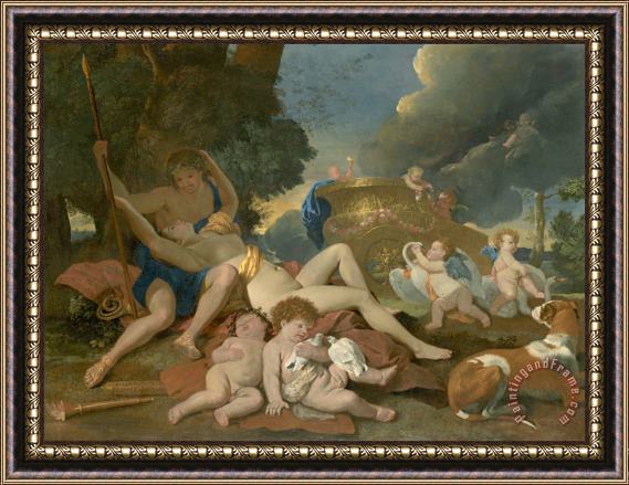 Nicolas Poussin Venus And Adonis Framed Painting