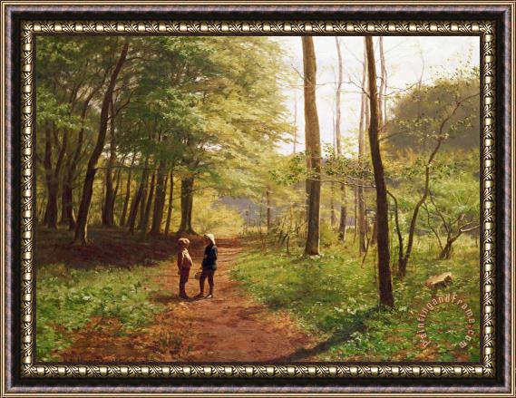 Niels Christian Hansen A Walk in the Forest Framed Painting