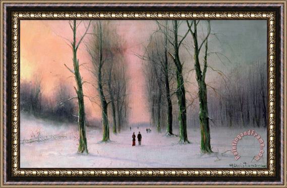 Nils Hans Christiansen Snow Scene Wanstead Park Framed Painting