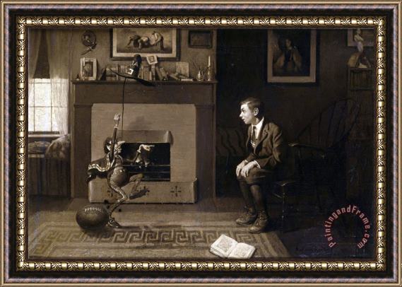 Norman Rockwell The Magic Foot Ball 1914 Framed Print
