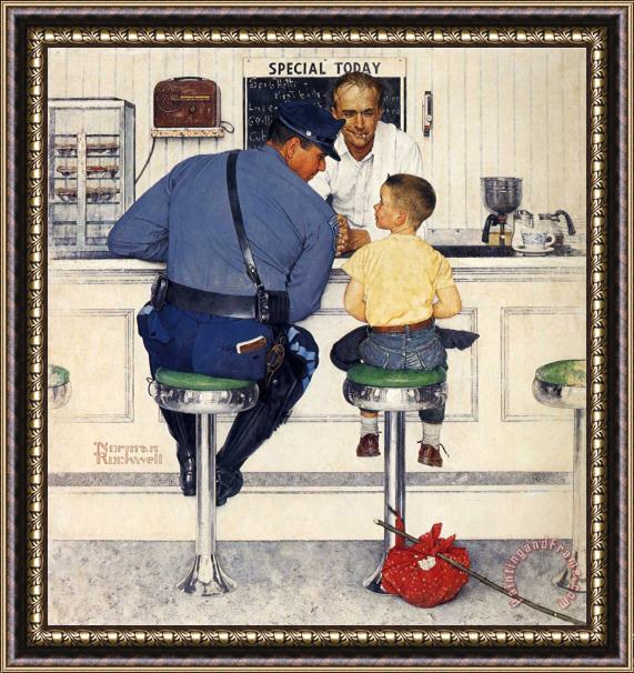 Norman Rockwell The Runaway 1958 Framed Print