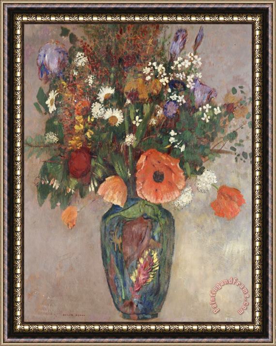 Odilon Redon Bouquet Of Flowers In A Vase Framed Print