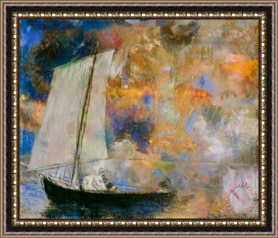 Odilon Redon Flower Clouds Framed Painting