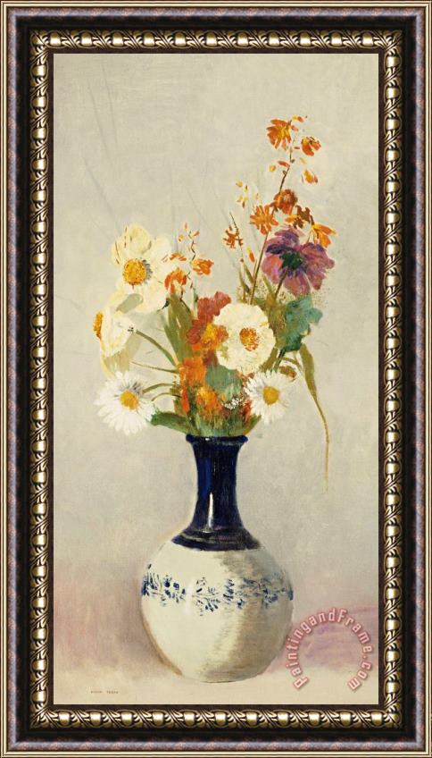 Odilon Redon Flowers In A Vase Framed Print