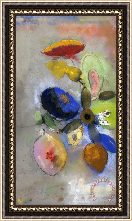 Odilon Redon Flowers Framed Painting