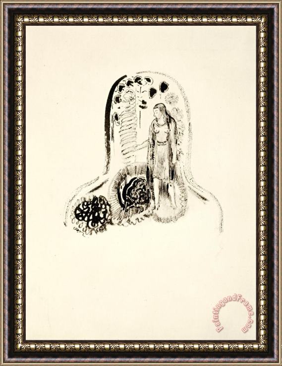 Odilon Redon Jeune Fille Dans Un Jardin De Fleurs Framed Painting