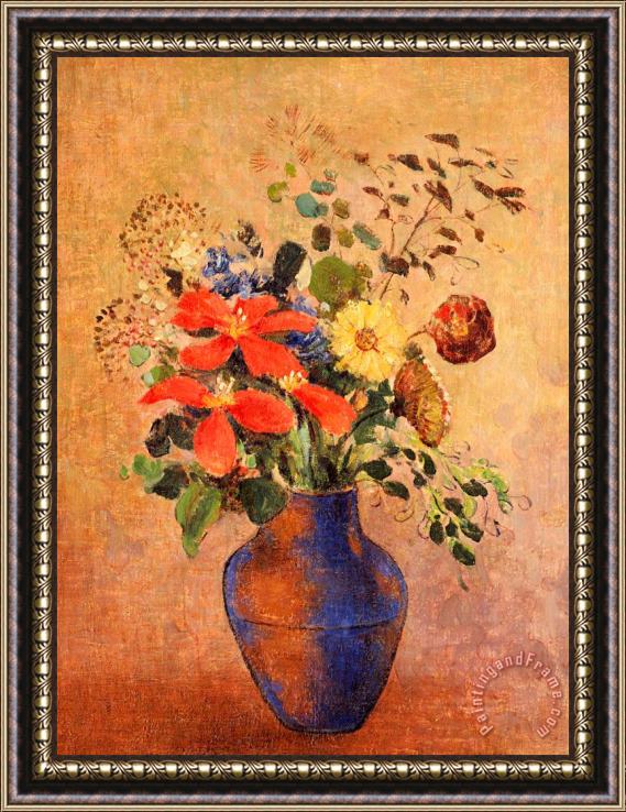 Odilon Redon The Blue Vase Framed Painting