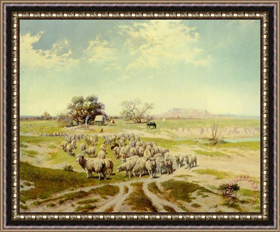 Olaf C. Seltzer Shepherding Montana Framed Painting