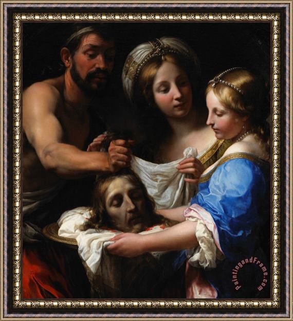 Onorio Marinari Salome With The Head Of Saint John The Baptist Framed Painting