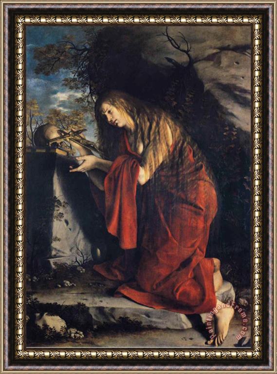 Orazio Gentleschi Saint Mary Magdalen in Penitence Framed Print