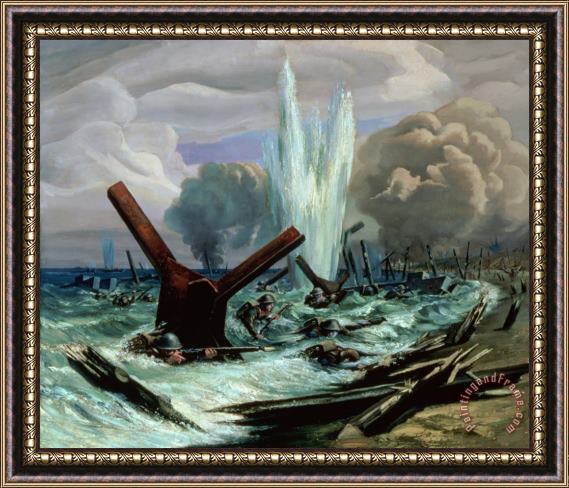 Orville Norman Fisher D Day Framed Painting
