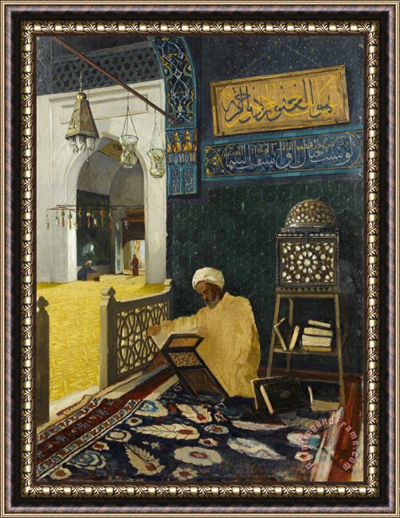 Osman Hamdi Bey Kur'an Tilaveti , Reciting The Quran Framed Print