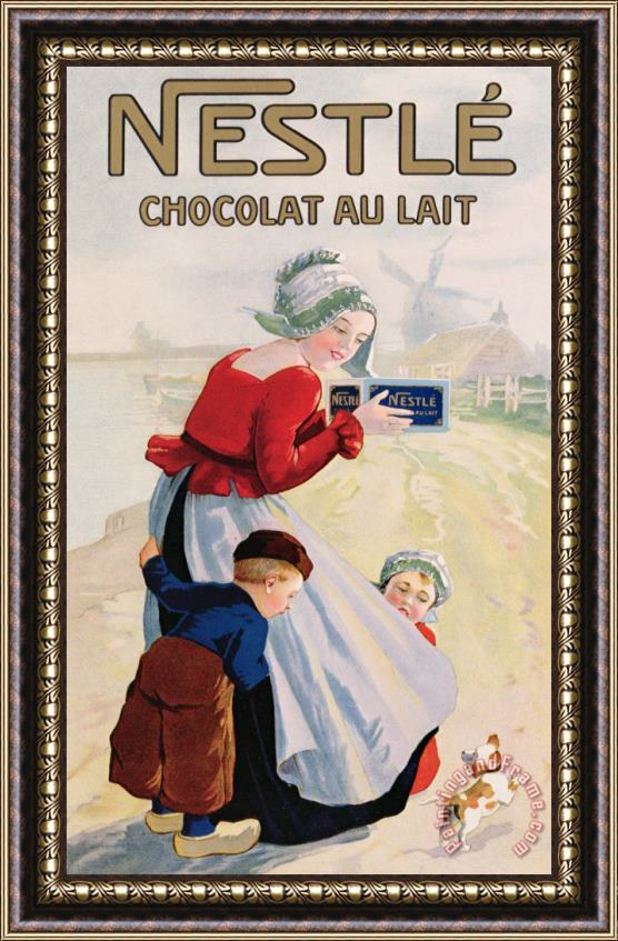 Others Advertisement For Chocolat Au Lait Framed Print