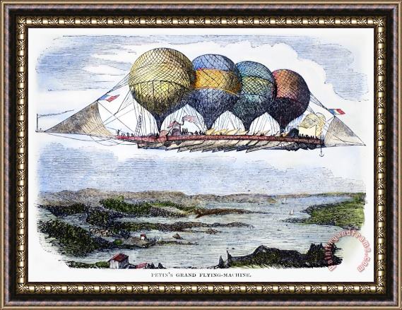 Others Aerostatic Locomotive, 1850 Framed Painting